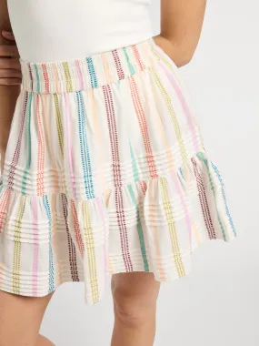 Rowan Skirt in Mallorca Stripe Simple Motion Subtle Finish