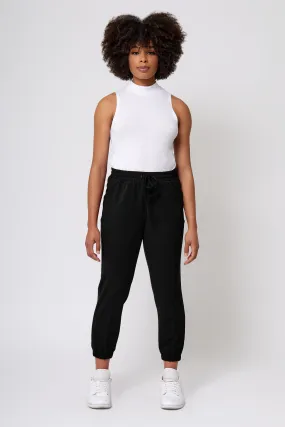 Elasticized Cuffs ExpandableSidePanels Knit Crepe Jogger