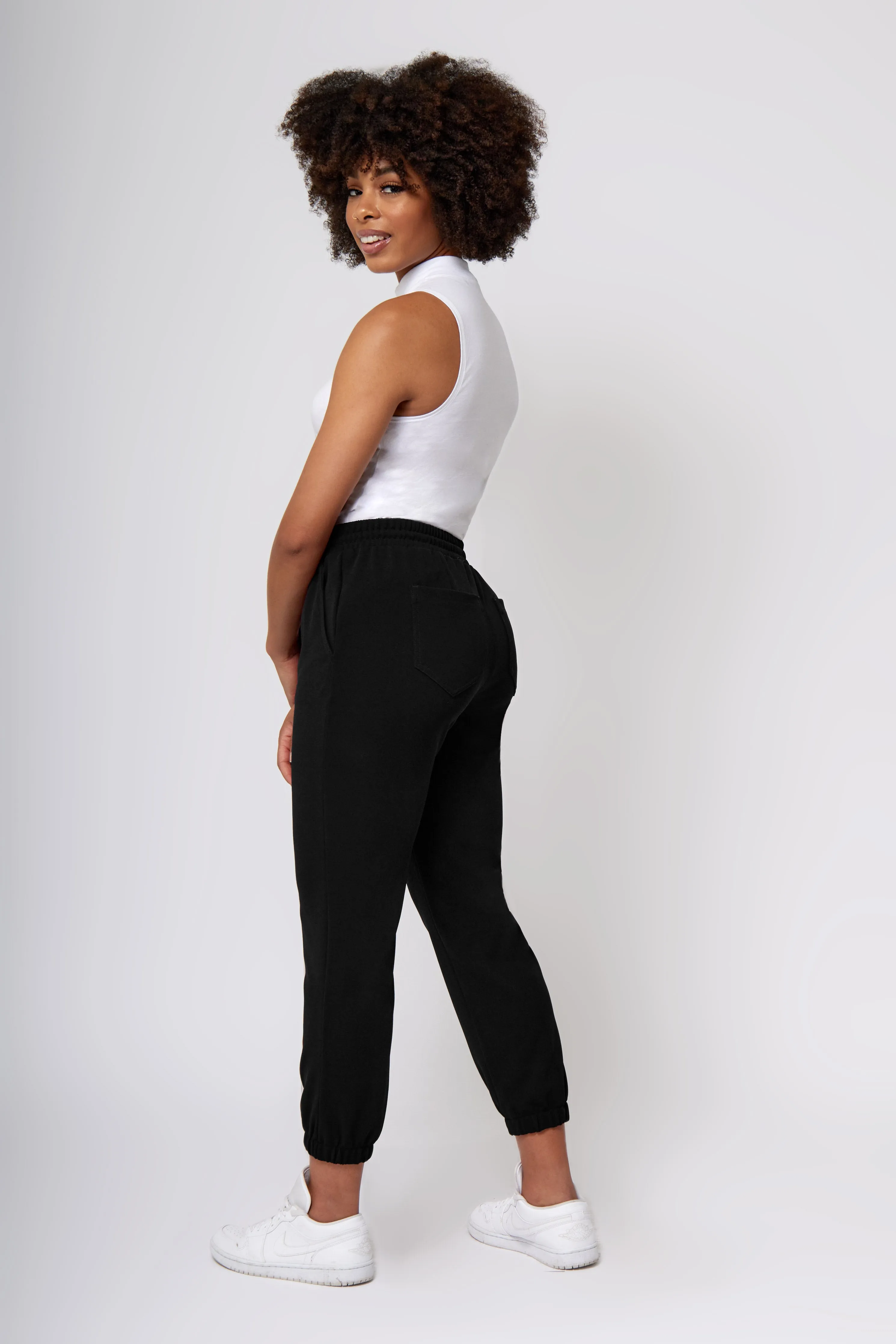 Knit Crepe Jogger Low Profile Design