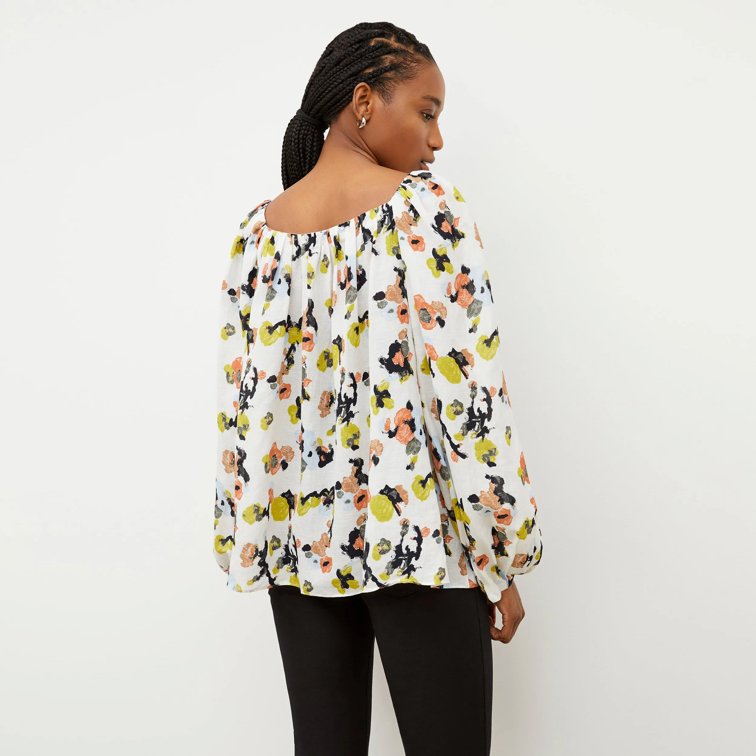 LightweightDesign Camilla Top - Meadow Print Linen :: Multicolor