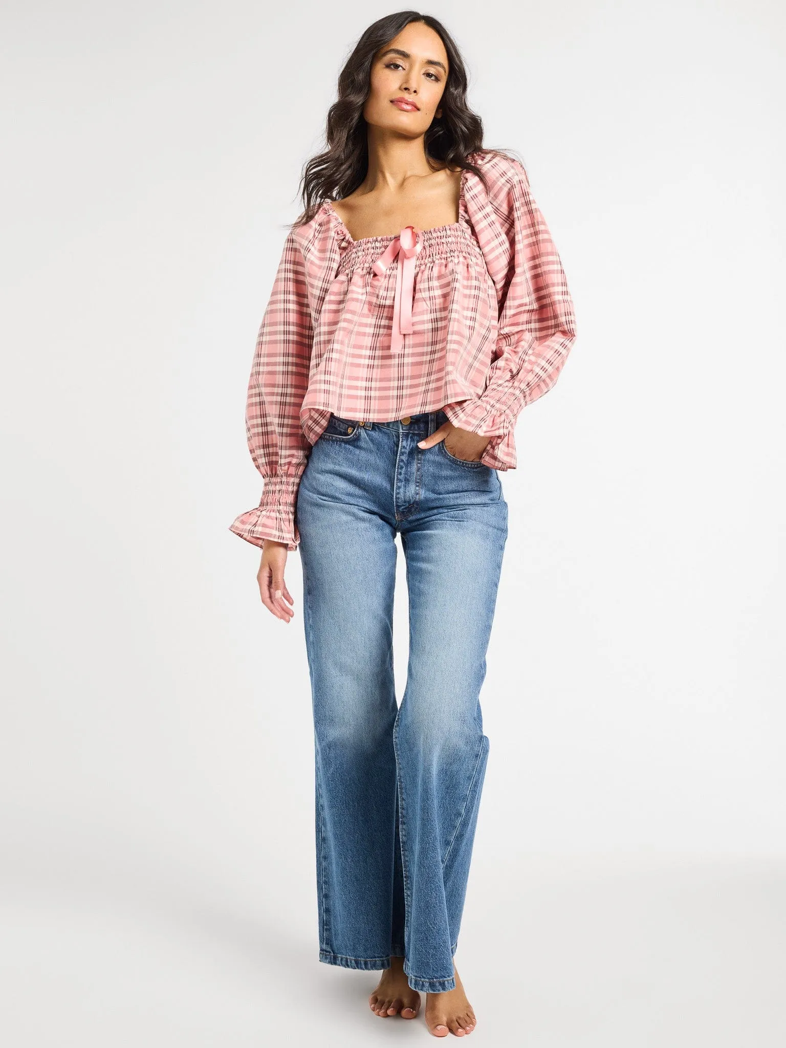 Easy Care Material Jesse Top in Sugarplum Taffeta