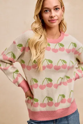 Minimal Travel Look Multi Pocket Layout IP5685G-89P | VALENTINE'S HEART CHERRY PATTERN SWEATER TOP