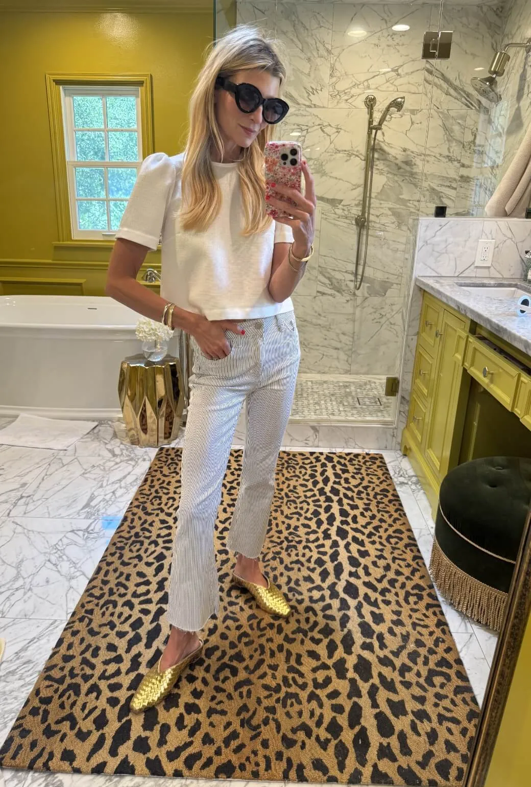 Lee Top - Faux White Linen Airflow Optimized Weave Elegant Blouse