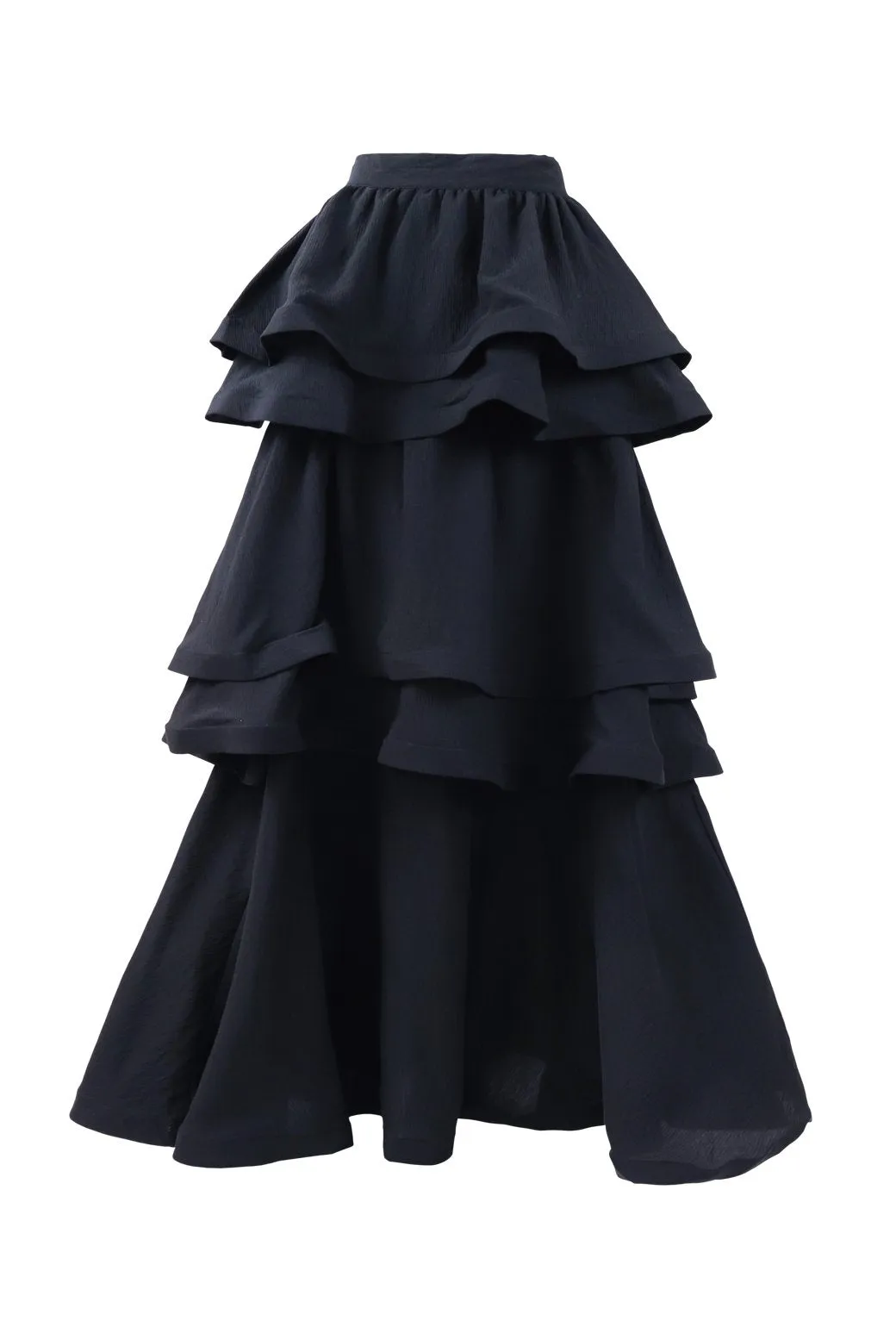 Teagan Tiered Skirt - Black Stretch Fit