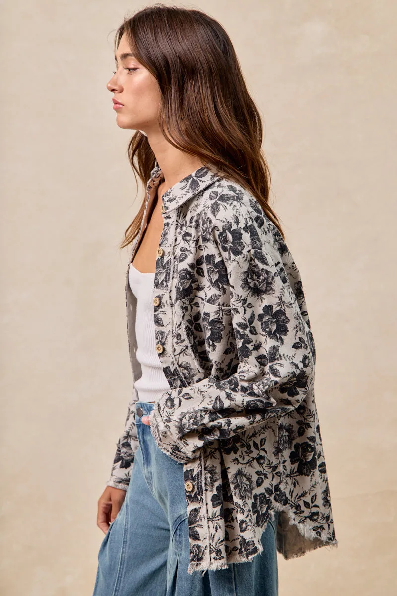 Workwear StretchWaistband IT1835S-08 | WASHED ROSE TWILL SHIRTS TOP WITH FRAYED EDGE