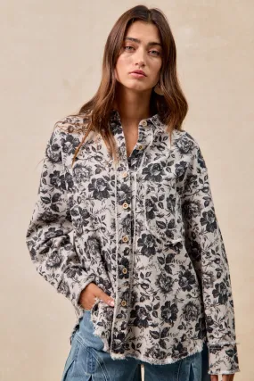 Recycled fibers ReflectiveAccentDetails IT1835S-08 | WASHED ROSE TWILL SHIRTS TOP WITH FRAYED EDGE