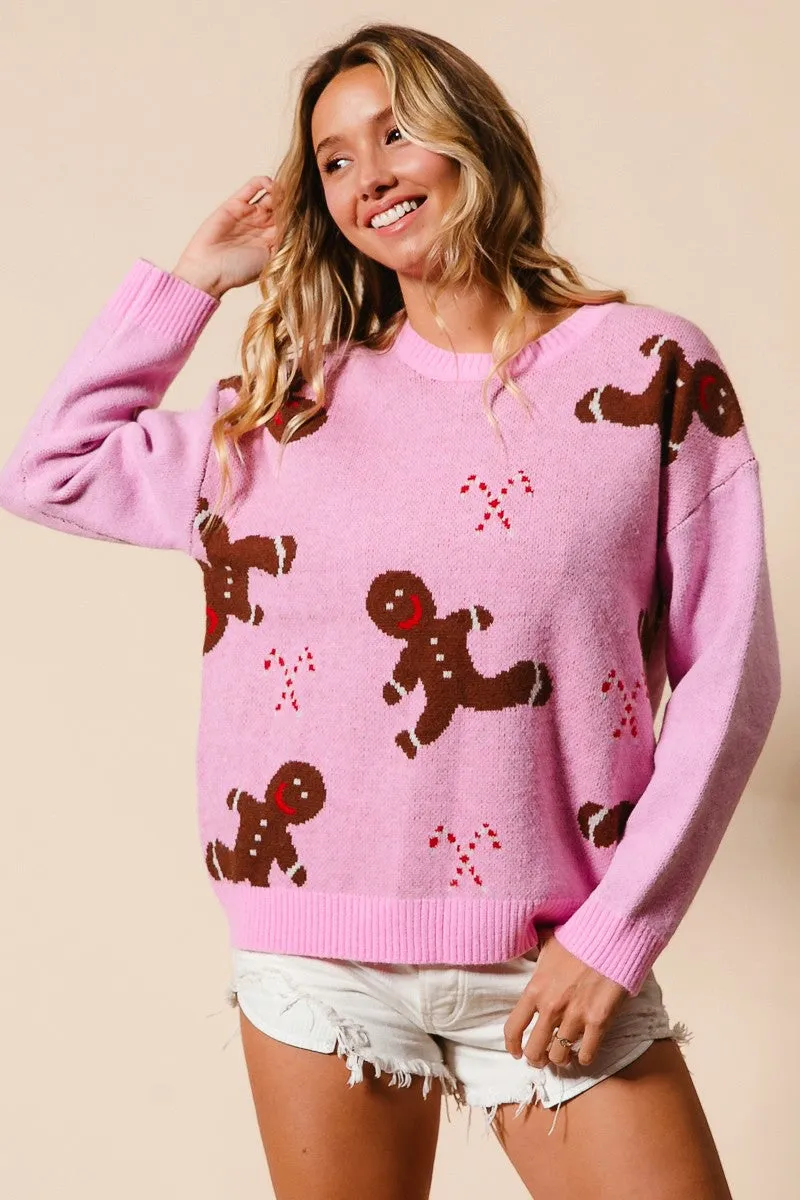 IT2635R-01 | CHRISTMAS SWEATER TOP Feminine Cut Double Stitched
