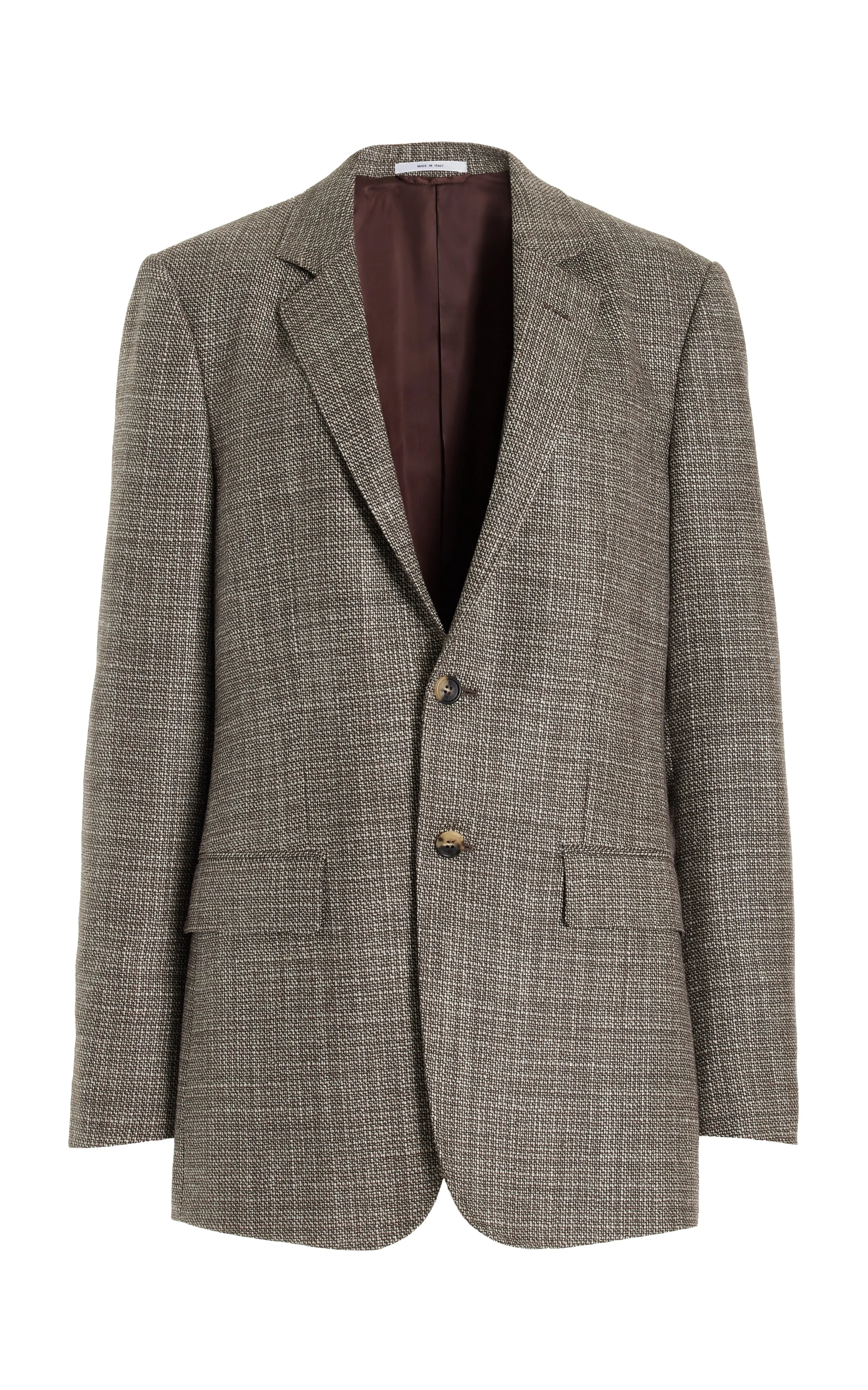 Irving Jacket in Chocolate Virgin Wool Tweed Sustainable Production Methods