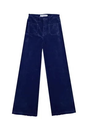 High Rise Sailor Cords - Navy elastic waistband All-day Comfort