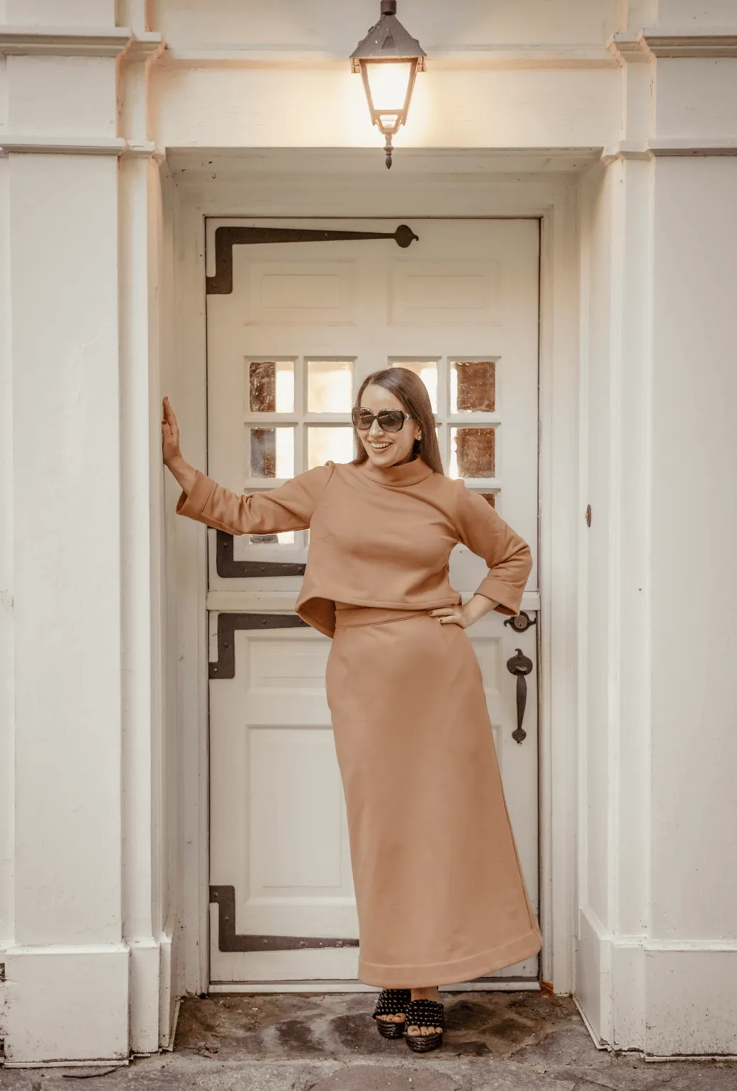 Urban Style Stain Resistant SAMPLE - Hostess Skirt - Caramel Knit