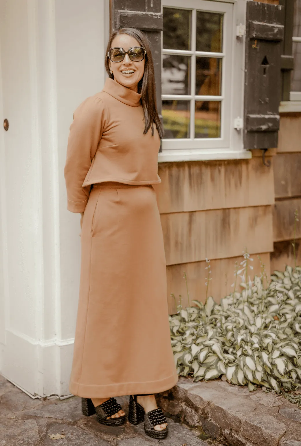 SAMPLE - Hostess Skirt - Caramel Knit Outdoor Friendly