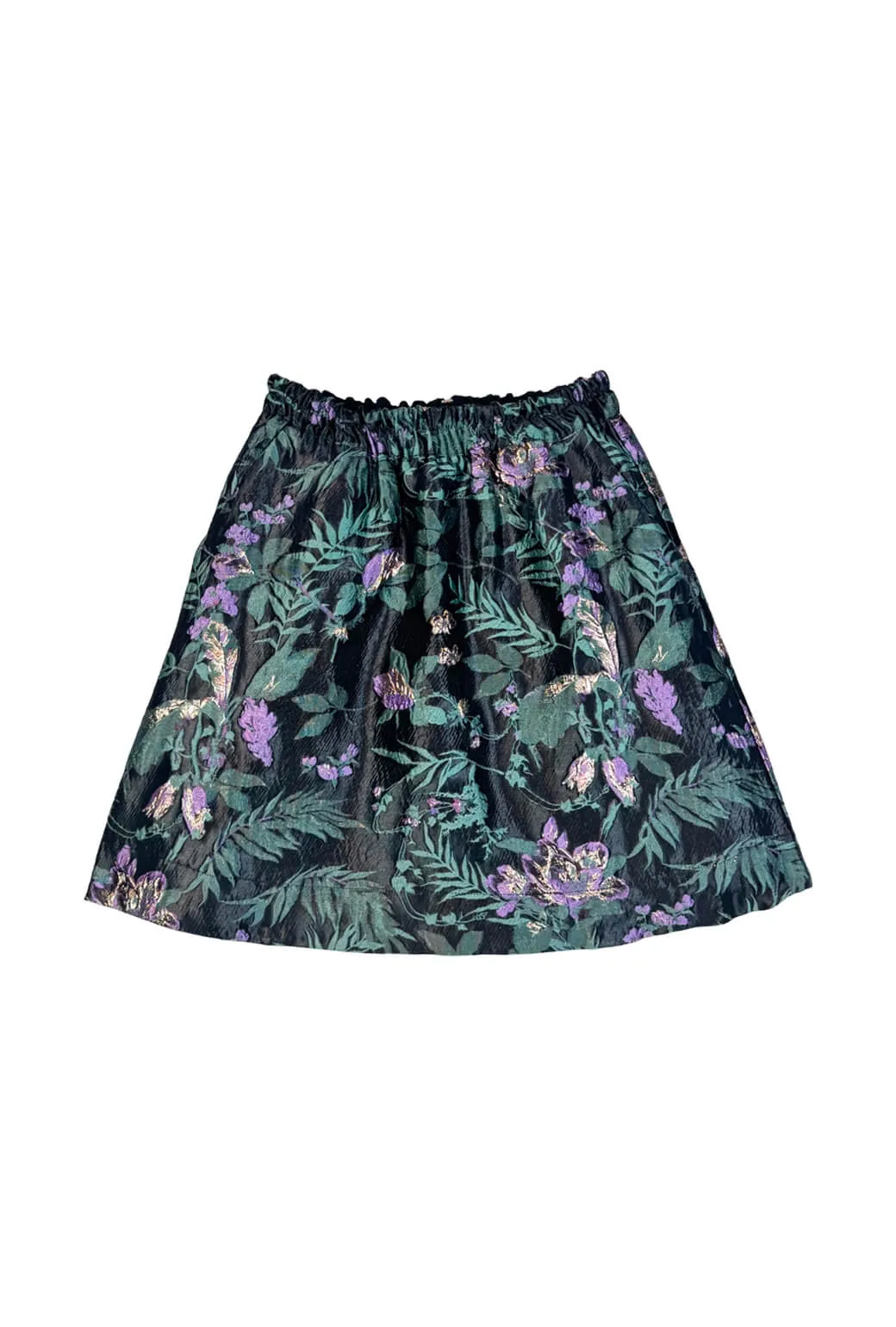 Stable Shape LightweightDesign Everyday MINI Skirt - Sage & Lilac Brocade