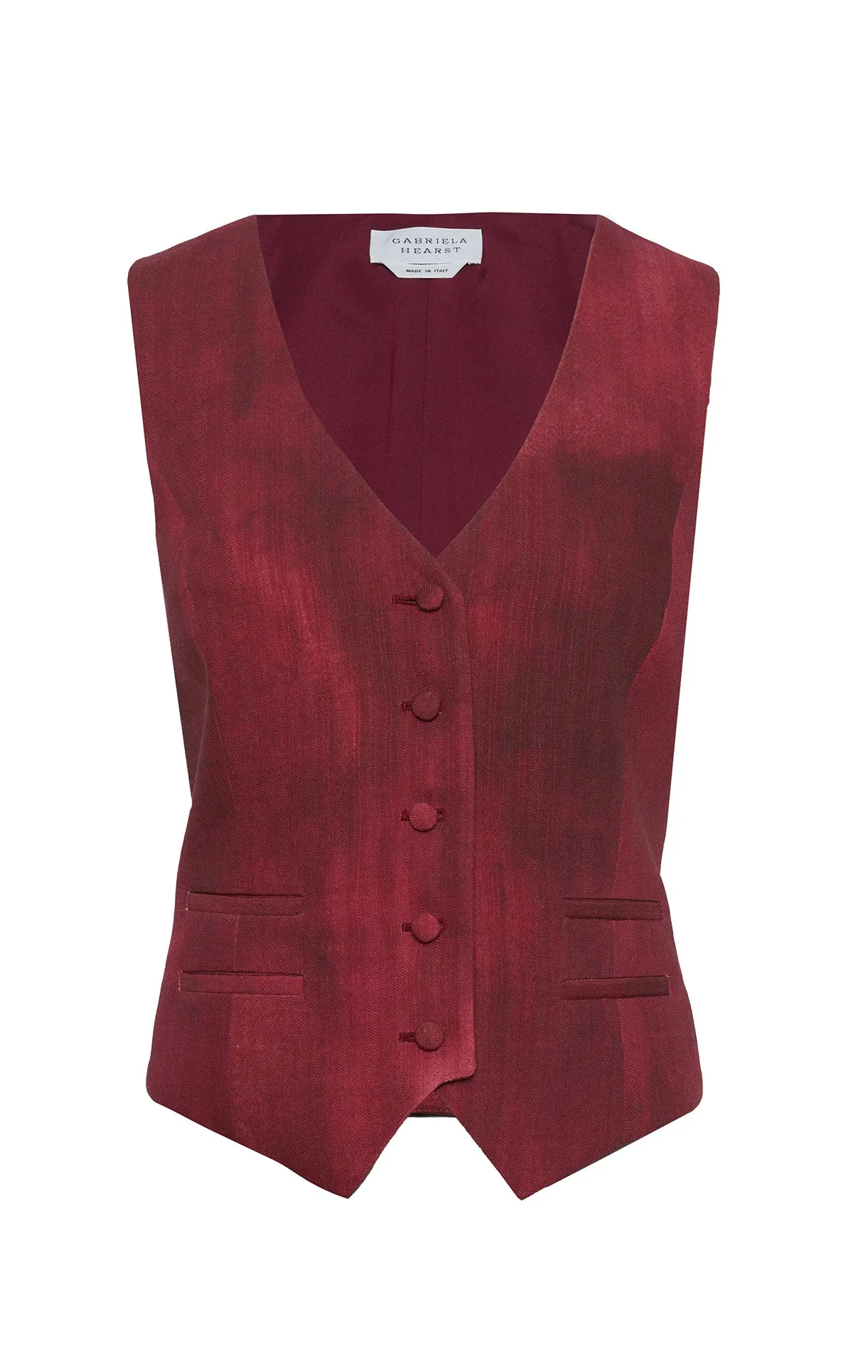 SlimFit OdorResistant Coleridge Vest in Bordeaux Virgin Wool