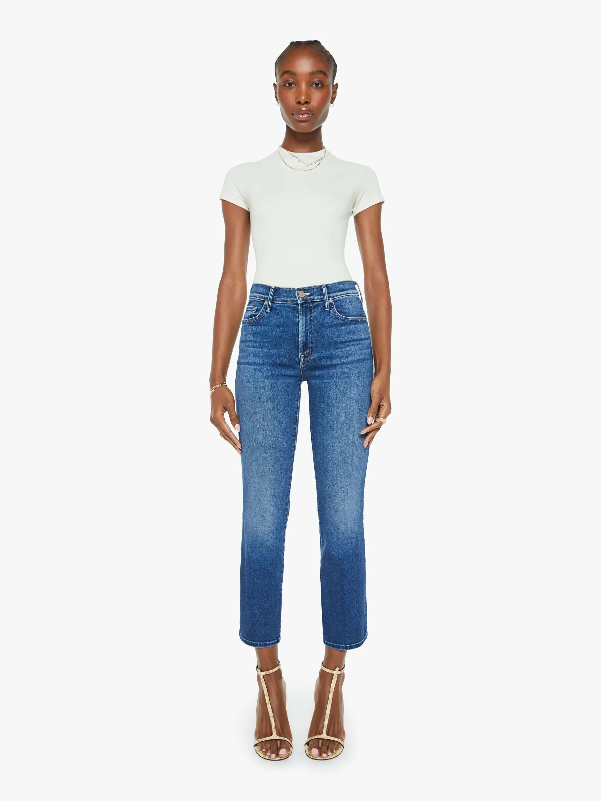 Grid Texture Fabric MOTHER THE OUTSIDER ANKLE