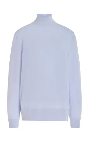 Jermaine Knit Turtleneck in Halogen Blue Merino Wool quick dry