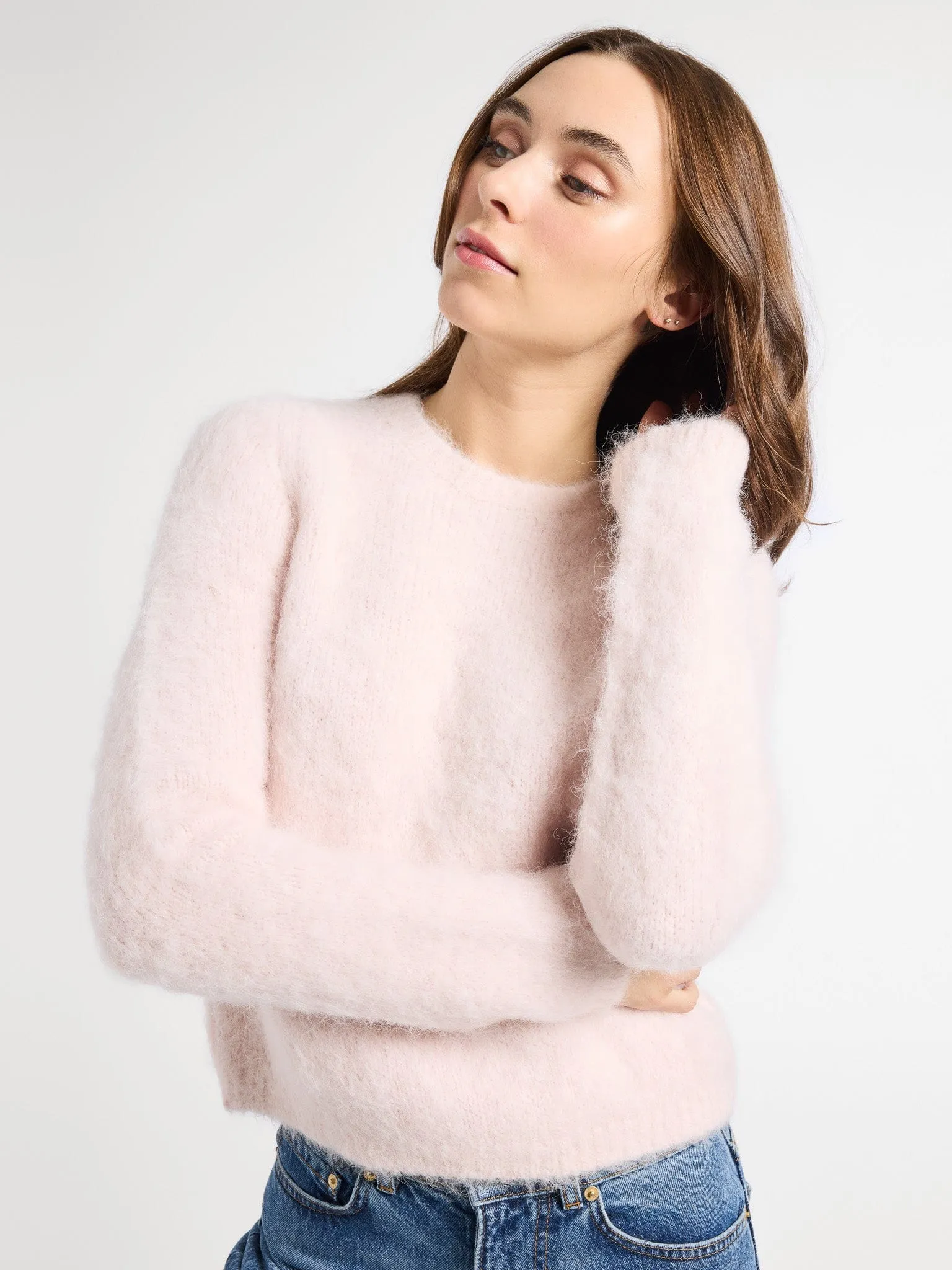 Aline Pullover in Rosewater Sporty Blouse ConvertibleCollar