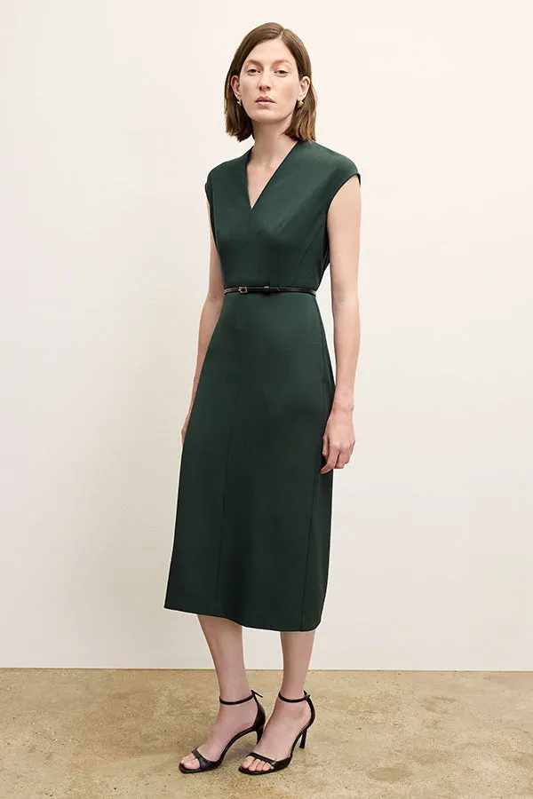 Bonded Seam Innovation Vienna Sheath Dress - Recycled WonderTex :: Dark Emerald