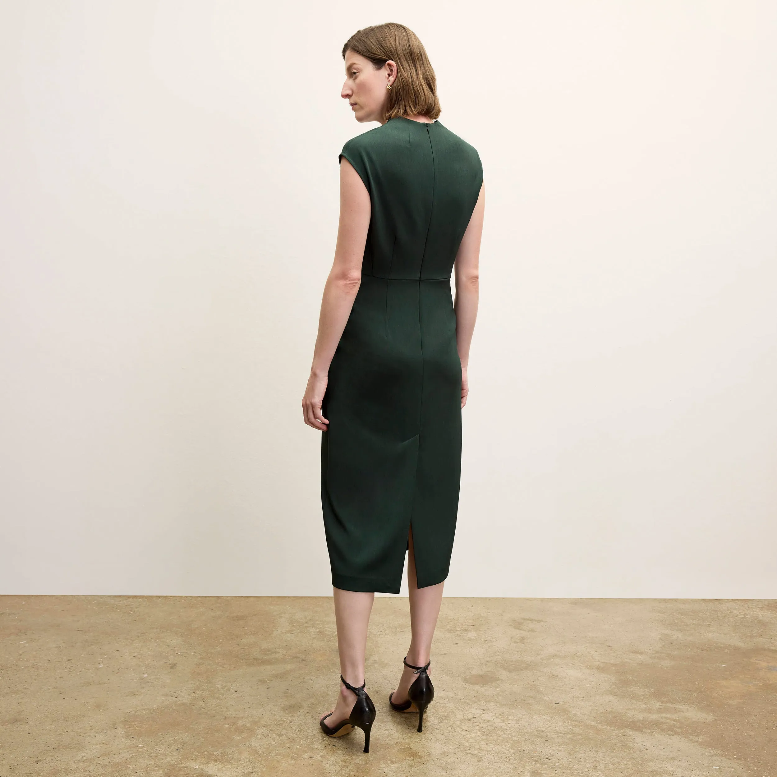 Vienna Sheath Dress - Recycled WonderTex :: Dark Emerald Moisture Wicking Technology Cool Weather
