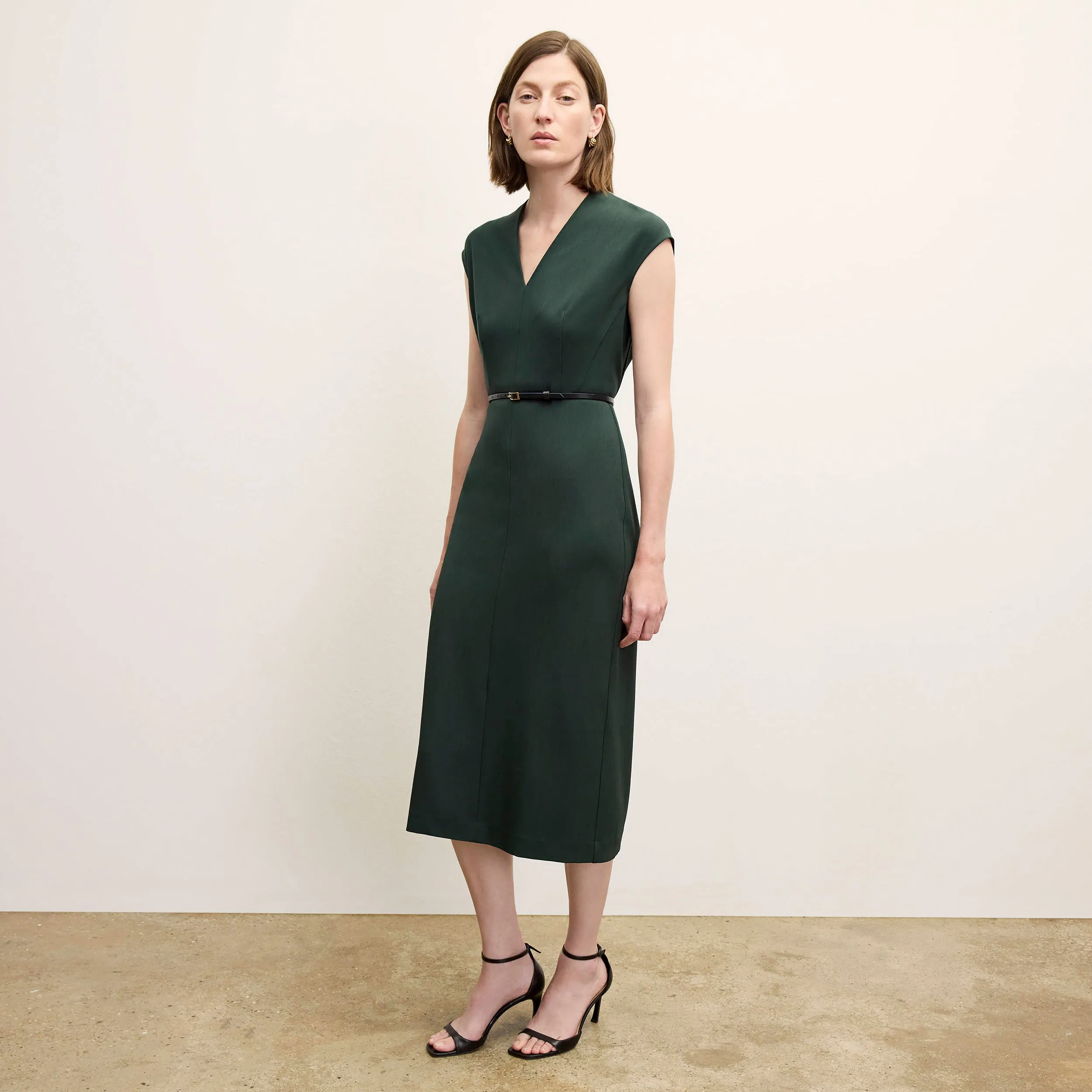 Vienna Sheath Dress - Recycled WonderTex :: Dark Emerald ArticulatedElbowShaping