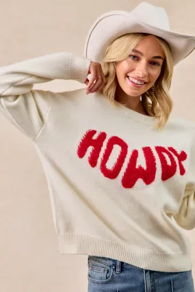 Classic Look IT4705-01 | HOWDY LETTERING SWEATER TOP