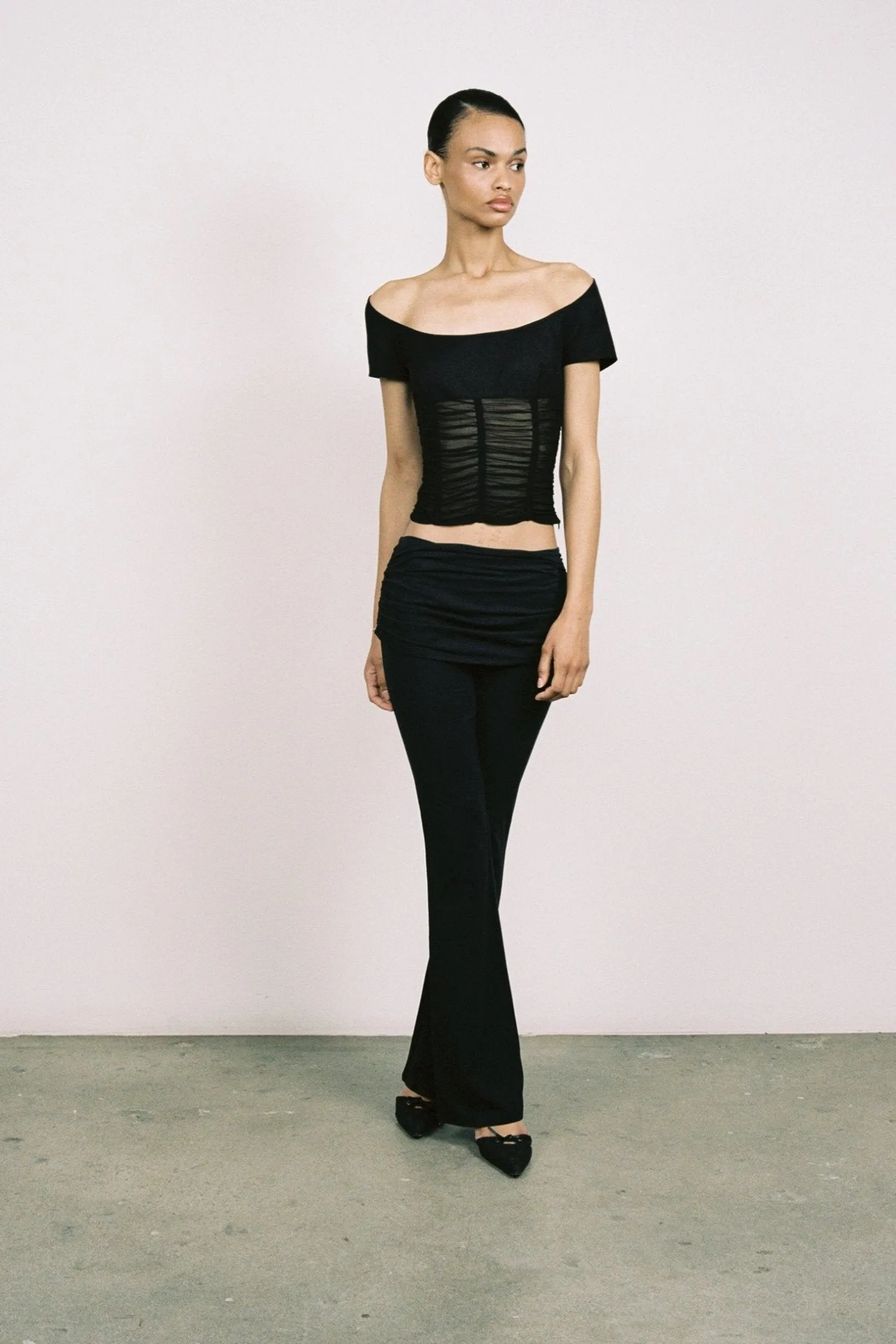 ALANA PANT - BLACK YarnDye Technique NoiseReduciting Zipper