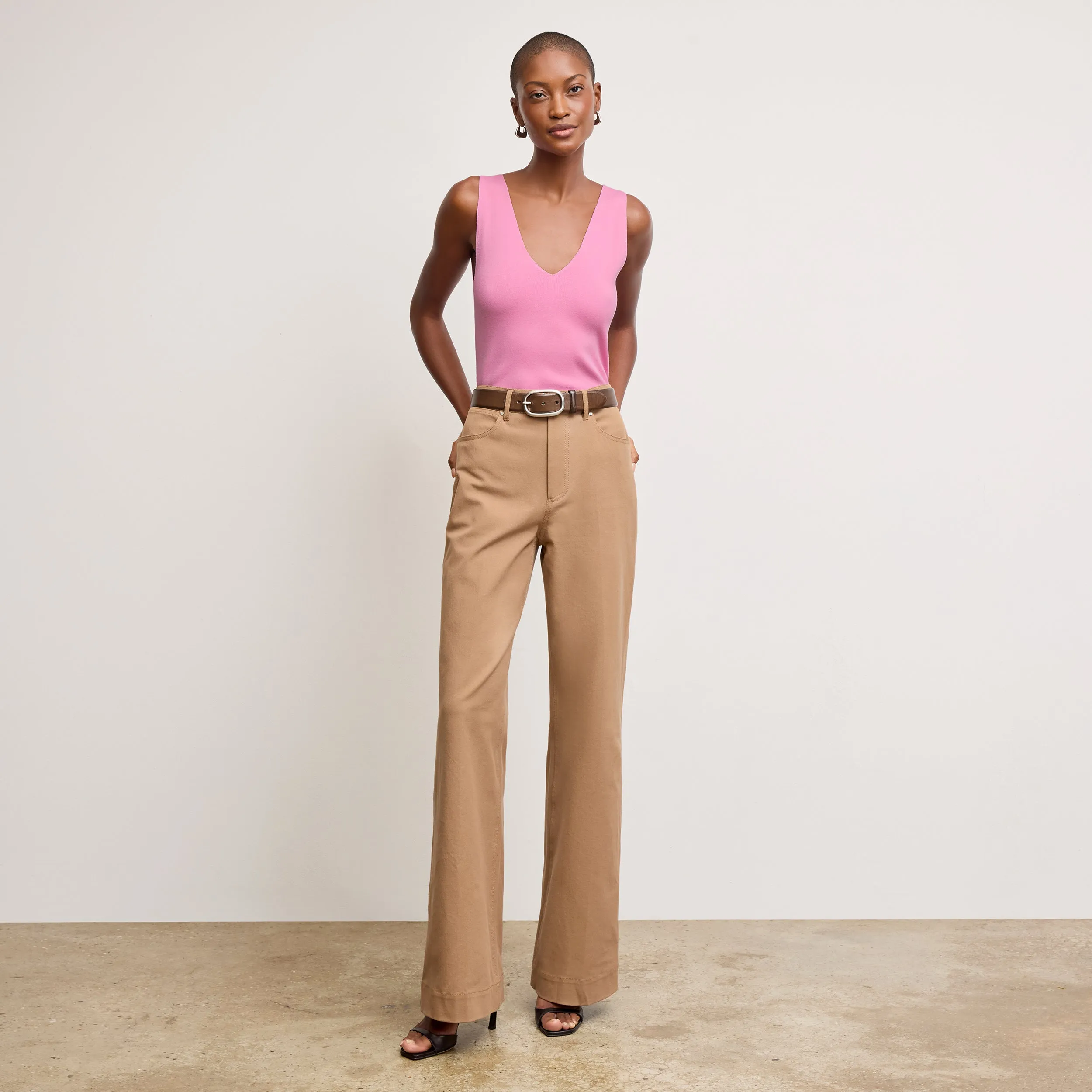 Classic Crew Neck Alecia V-Neck Tank - Eco 365Knit :: Lotus