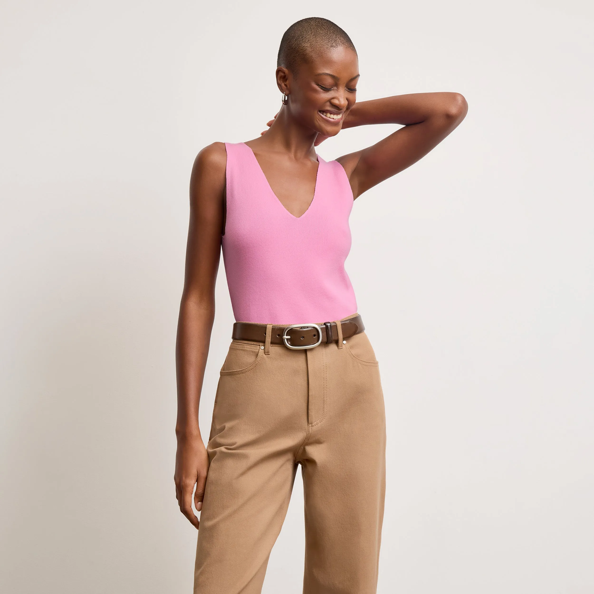 AntiStatic Weave Alecia V-Neck Tank - Eco 365Knit :: Lotus