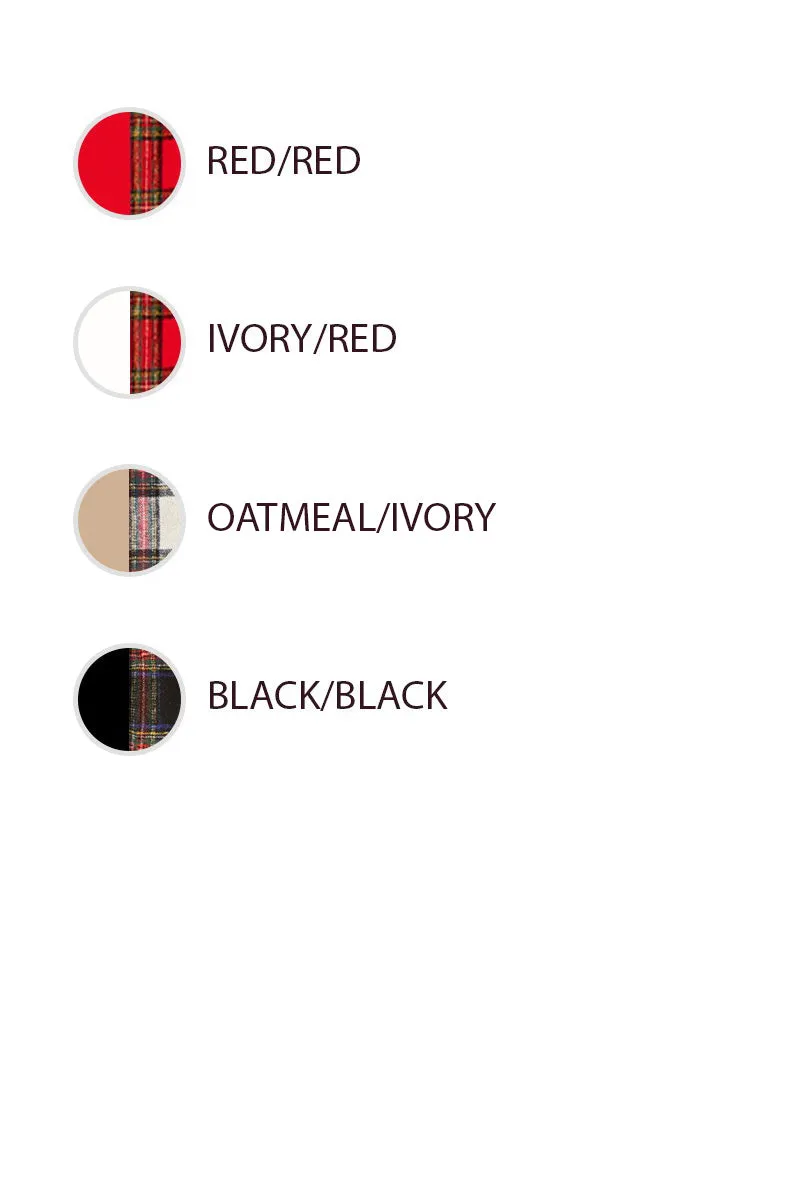 IT1833S-02 | PLAID FLEECE WITH WAFFLE COMBO BUTTONED TOP Dressy look Office Friendly