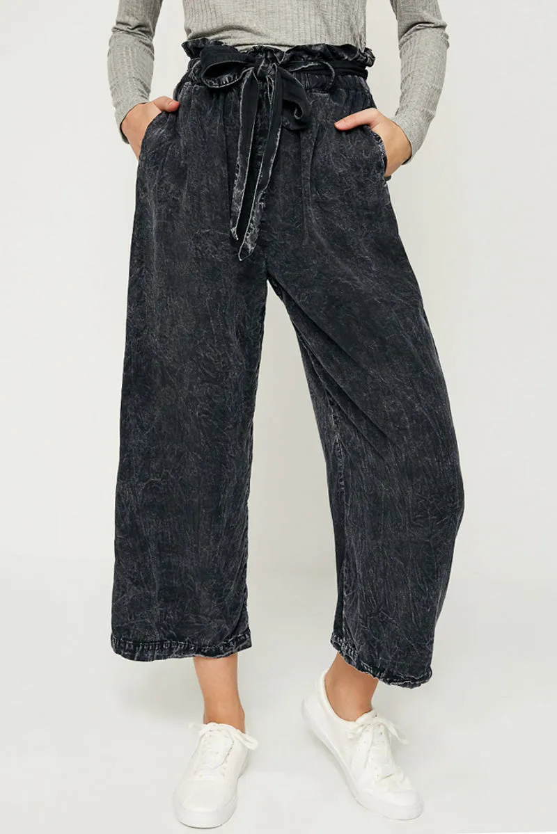 Layering Piece Mineral Washed Paper Bag Trousers