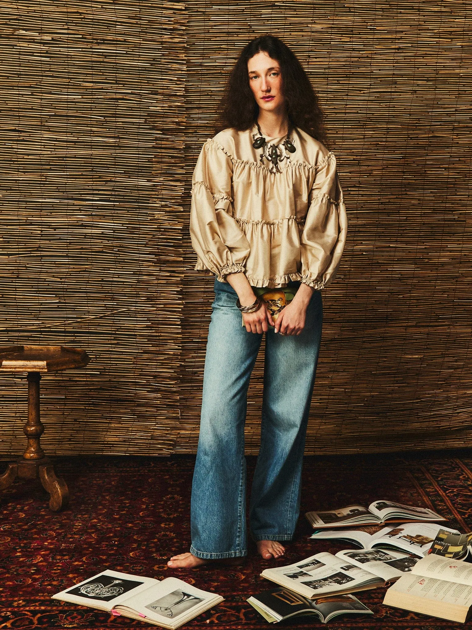 Odor Resistant Technology Mae Top in Almond Taffeta