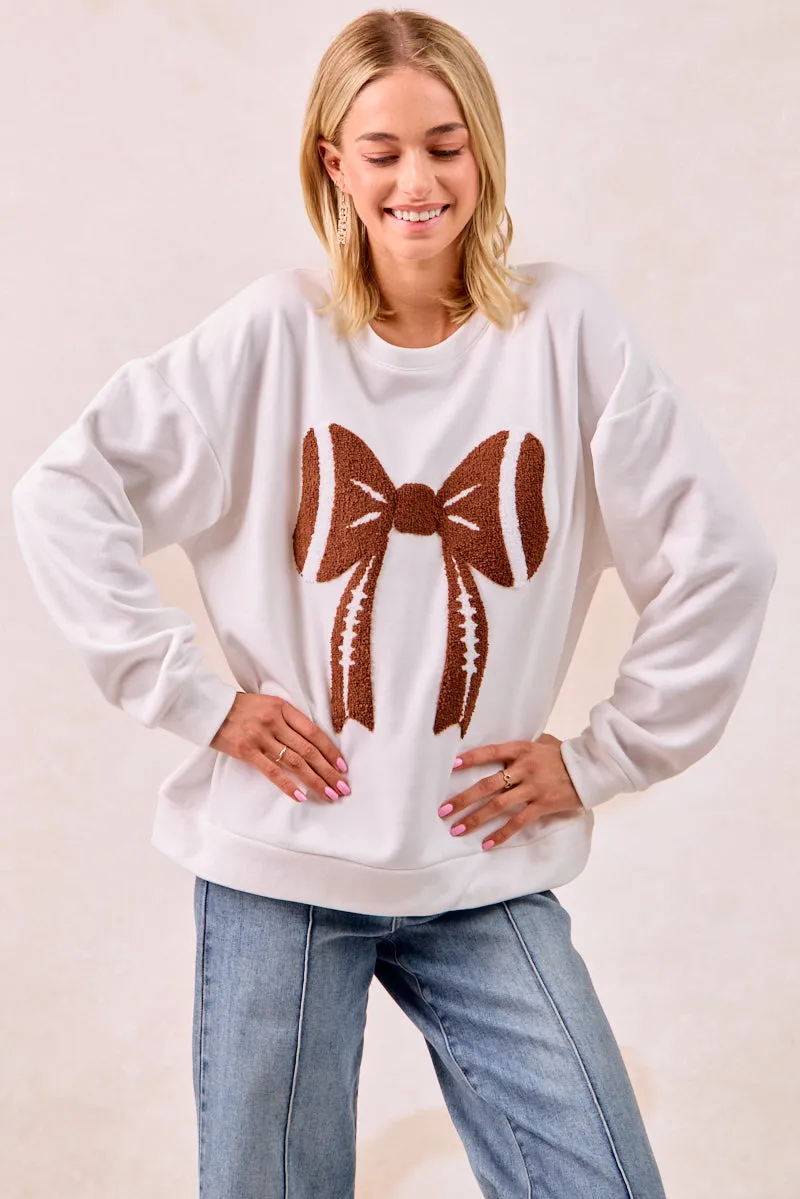 IT1508K-68 | GAMEDAY THEME RIBBON FOOTBALL PATCHED TOP Heather Effect Finish