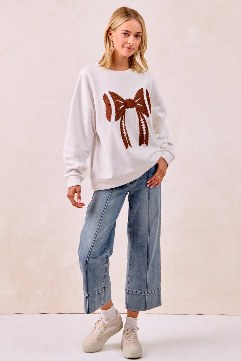 Bound Edges Double Stitched Seams IT1508K-68 | GAMEDAY THEME RIBBON FOOTBALL PATCHED TOP