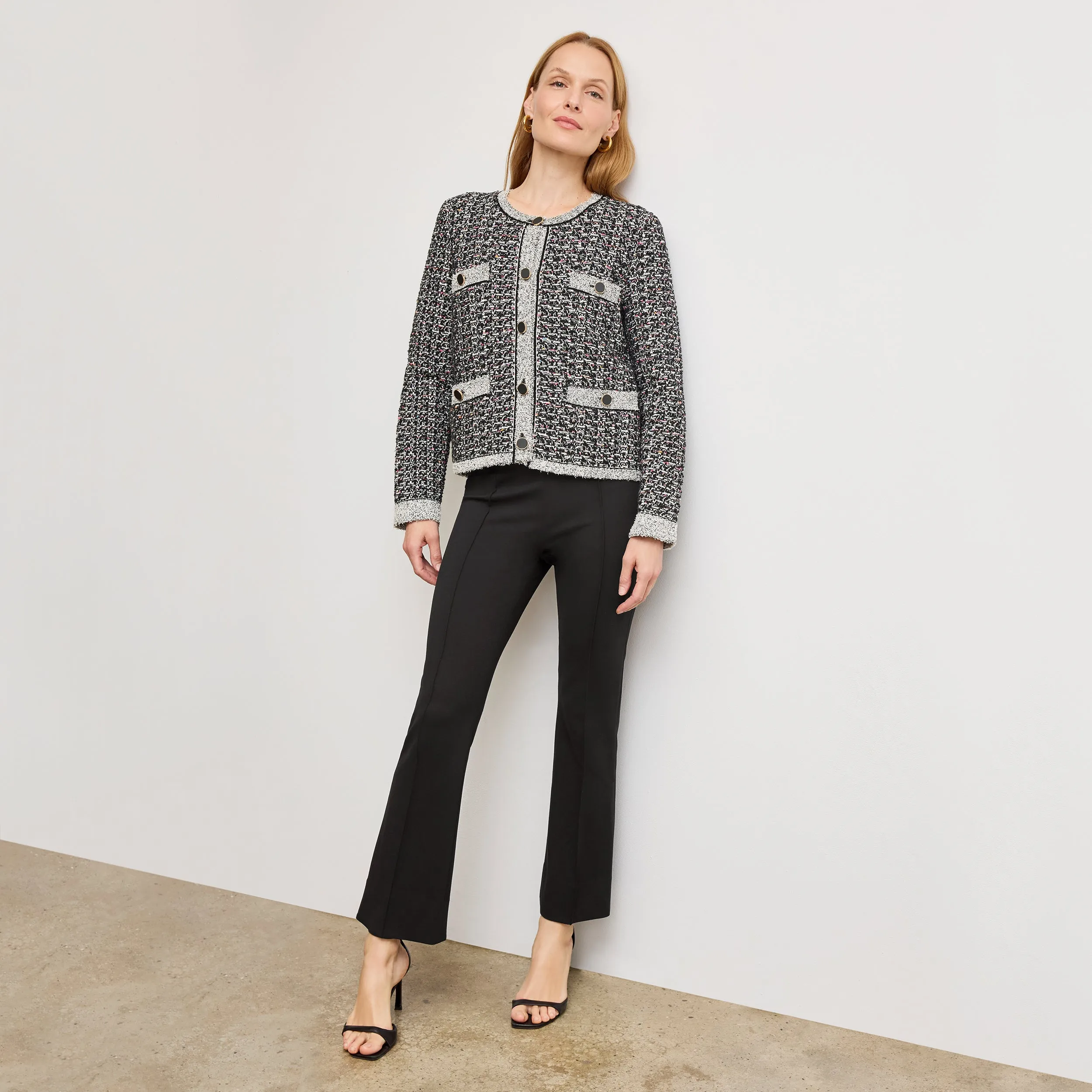 Allyn Kick Flare Pant - Butter Ponte :: Black NonToxicCoating Stretch Fit