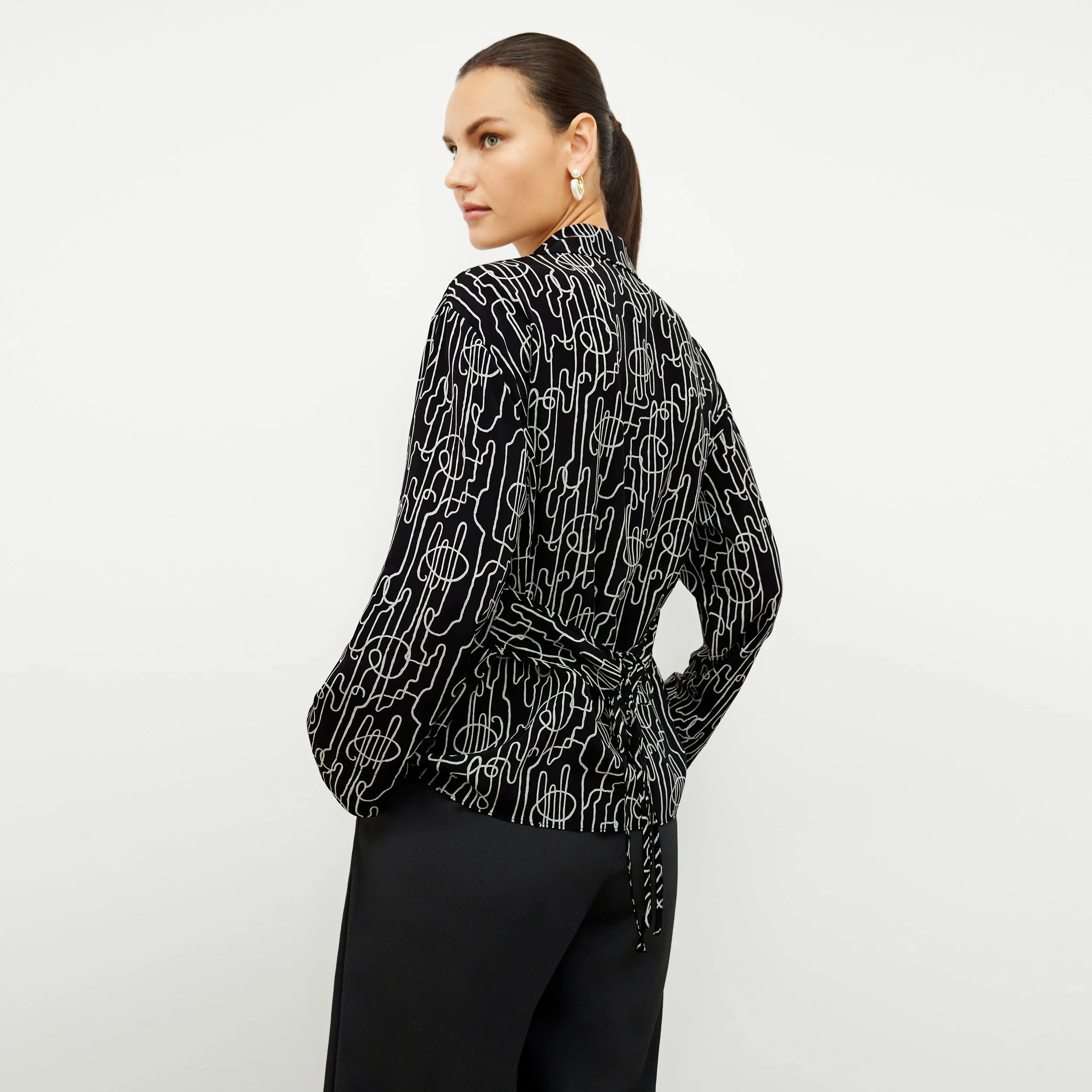 Alyssa Jacket - Washable Silk :: Symphony Print Tunic top Recycled Fiber Blend