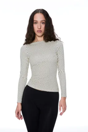 AMELIA TOP - BUTTER POLKA DOT SnagResistant