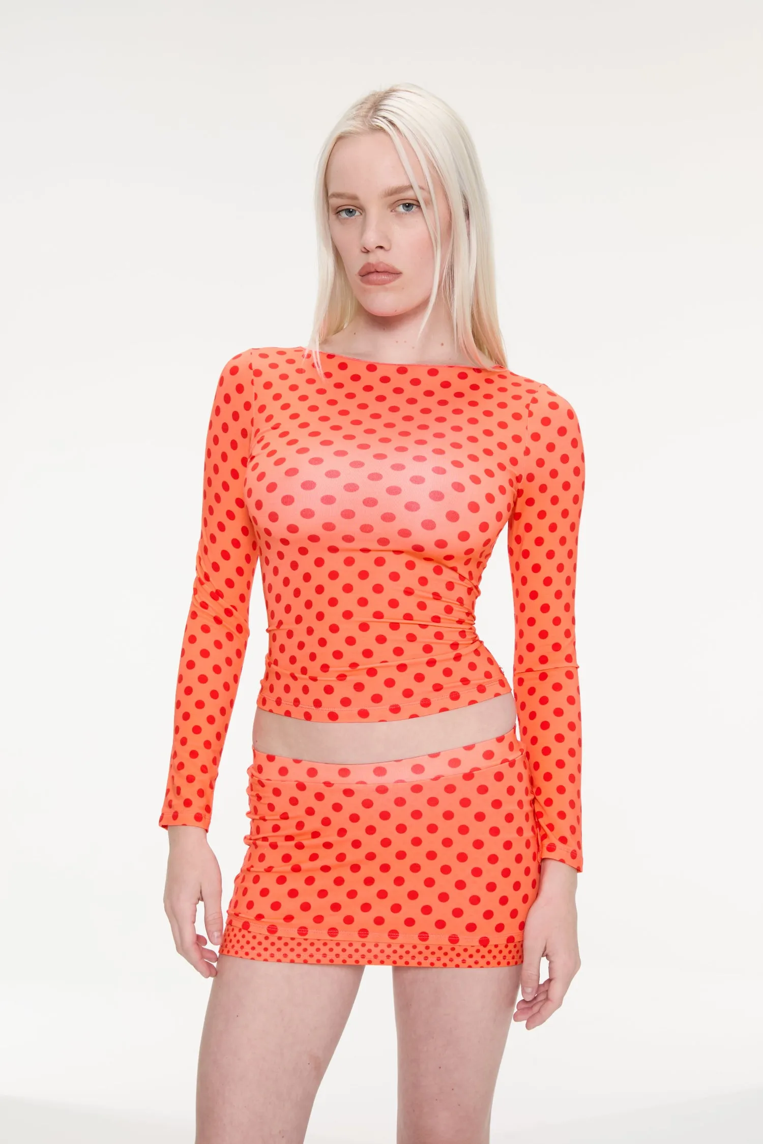 Reflective Trims Eco Conscious Dye Process AMELIA TOP - RED POLKA DOT