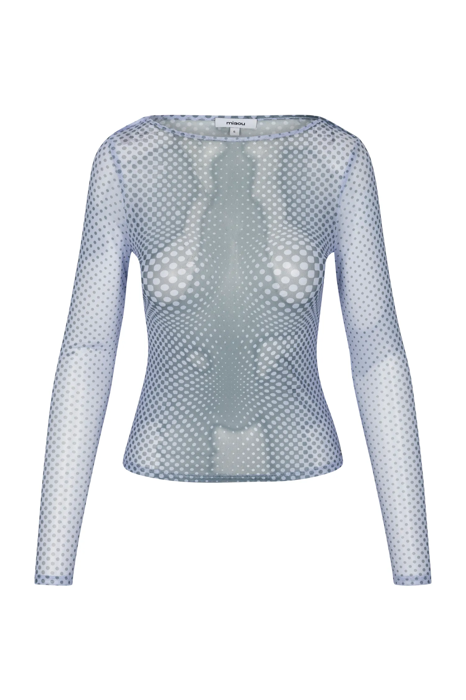 AMELIA TOP - WARPED DOT PERIWINKLE Compression Fit Engineering Hidden Zipper Closure