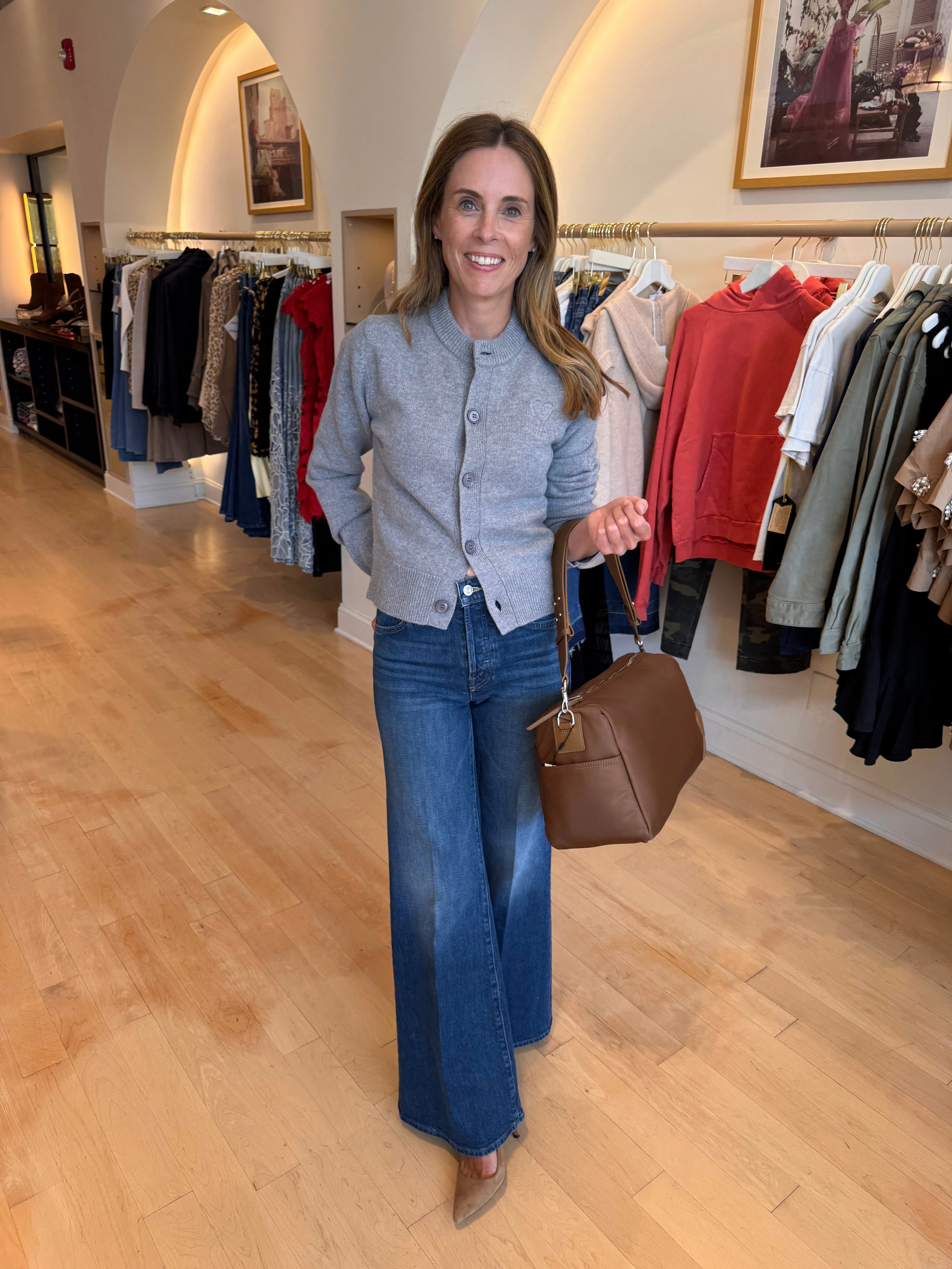 Hygroscopic Inner Layer Stretch Fabric AMI MATIS CARDIGAN