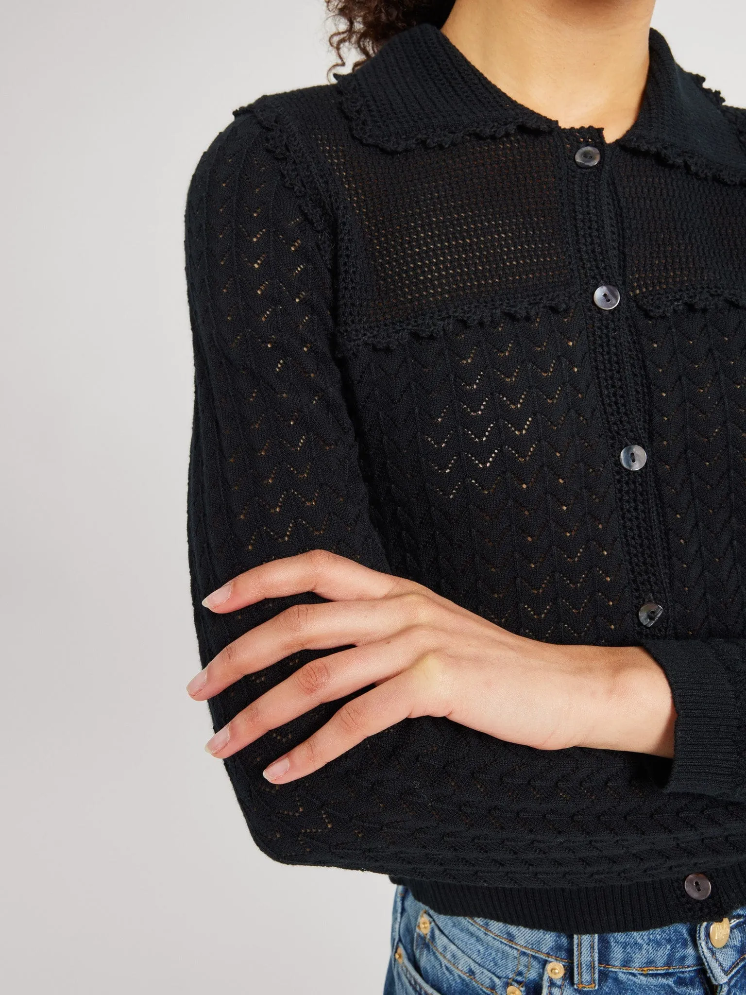 Loose Sweater Andie Cardigan in Black