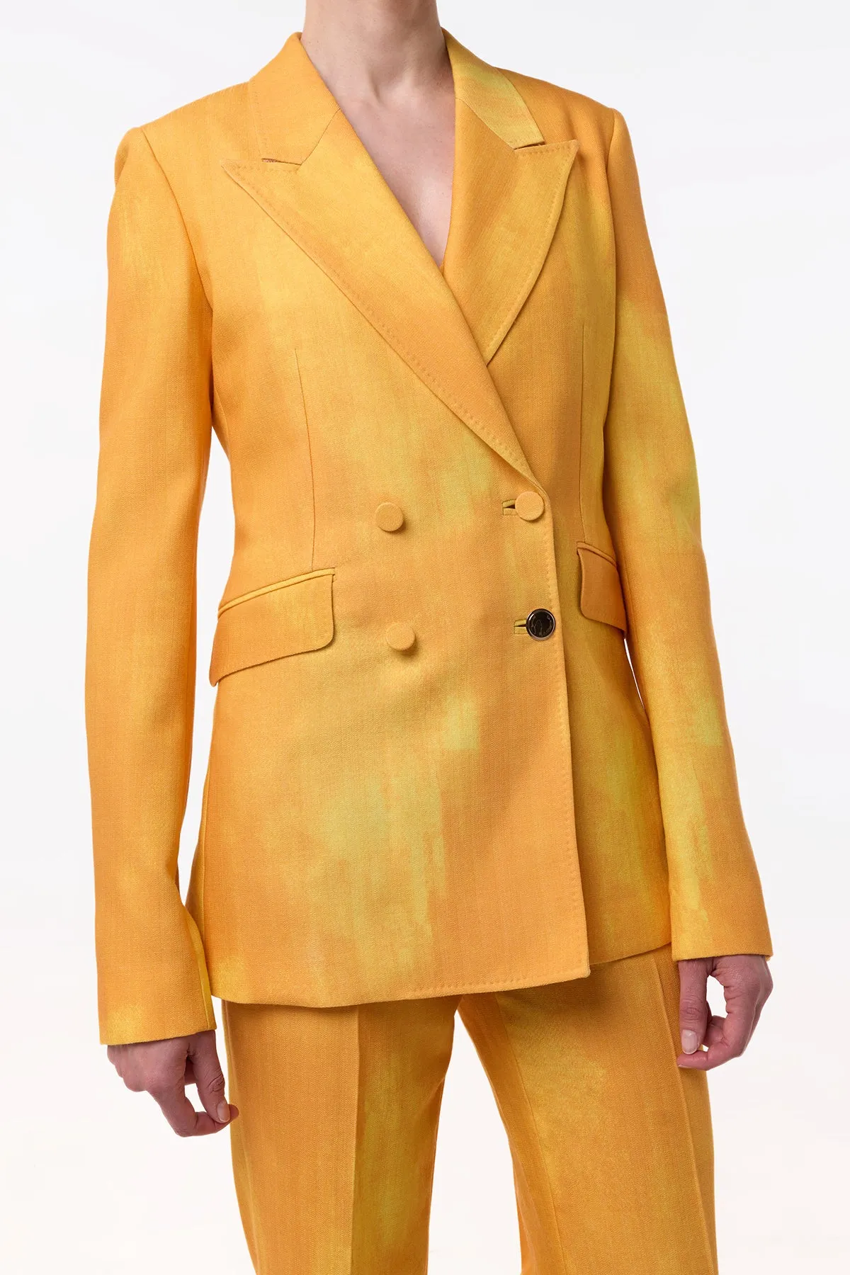 Angela Blazer in Cadmium Yellow Virgin Wool Anti Pill Finish