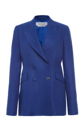 Abrasion Resistant Fabric Angela Blazer in Cobalt Linen Twill
