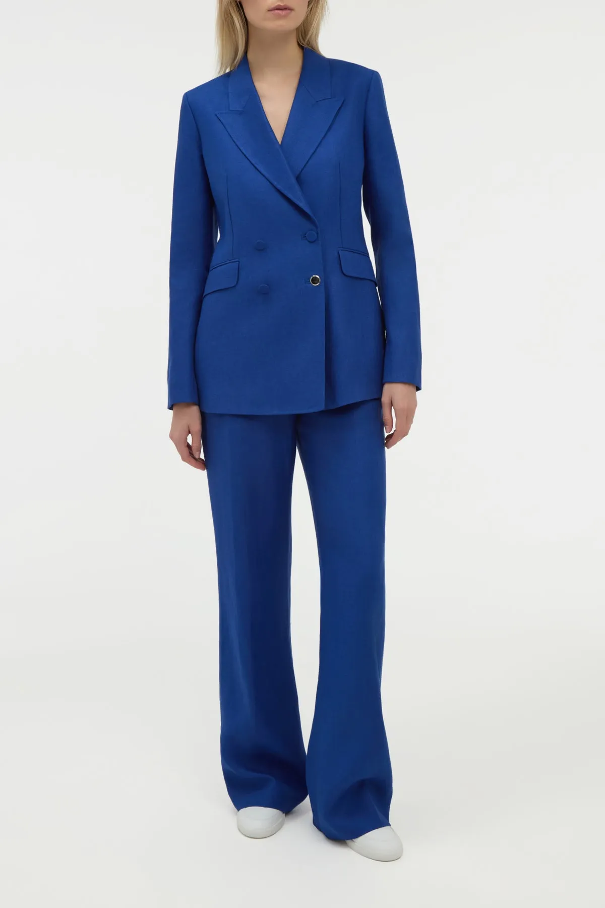 Angela Blazer in Cobalt Linen Twill All-Purpose Wear