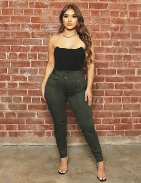 Minimalist Rainy Day Vintage Lover Student Outfit Streetwear Fan Ankle Skinny with Seams and Front Pockets