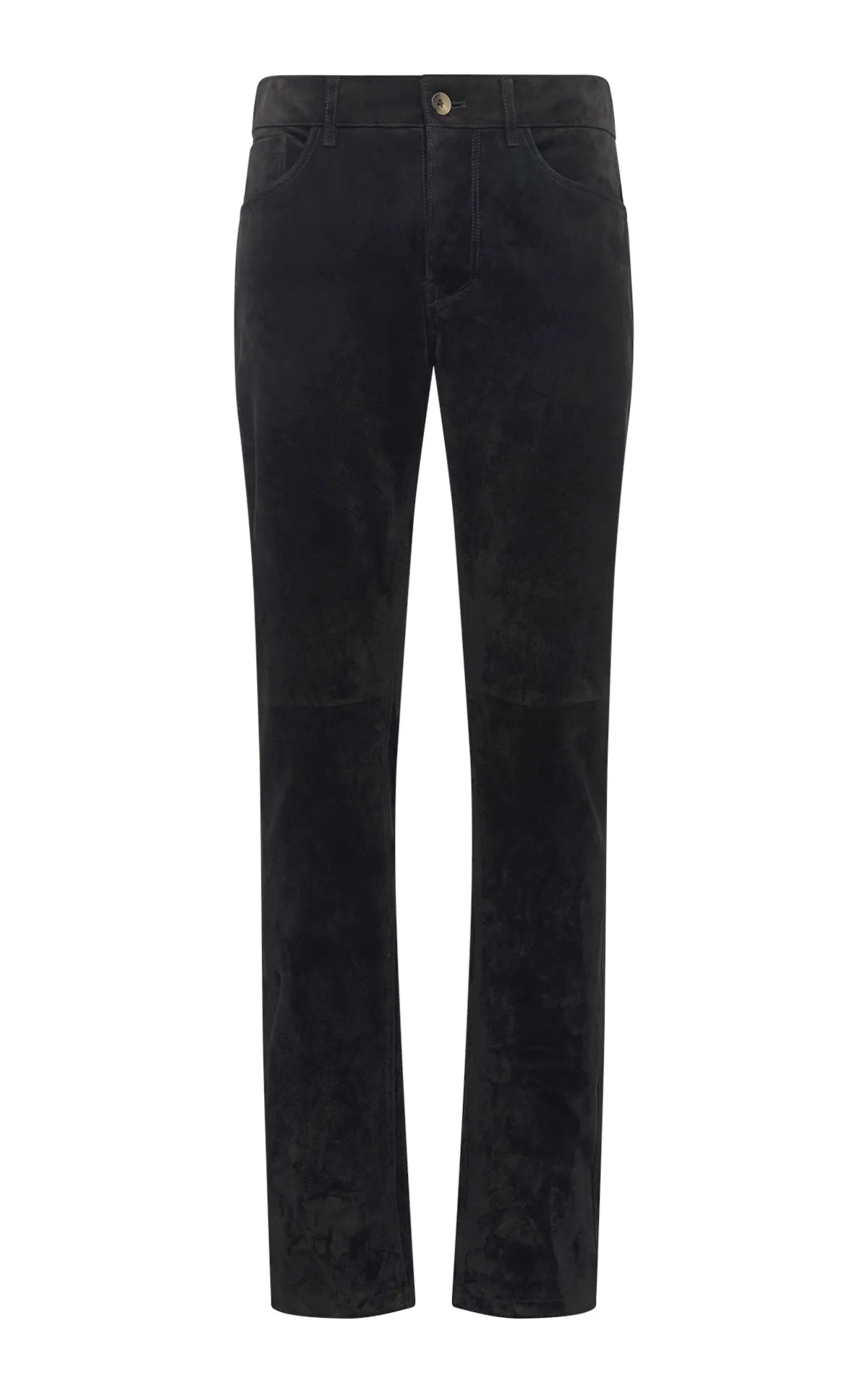 Anthony Five Pocket Pant in Black Suede Summer Blouse