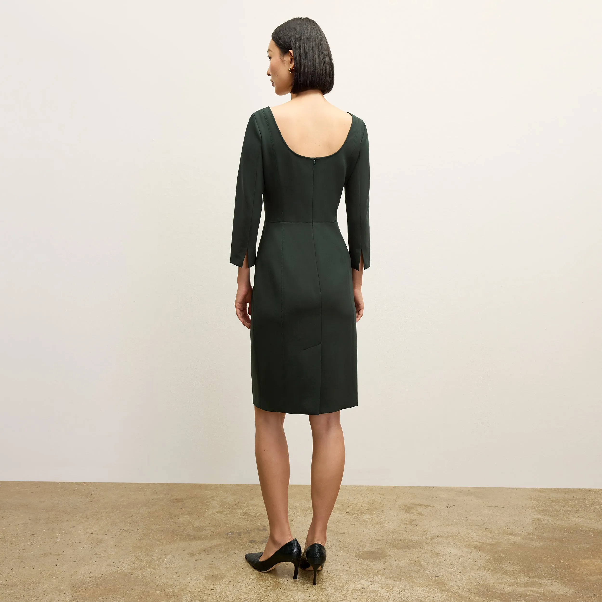Anti microbial coating Winston Dress - Flex Suiting :: Dark Emerald Ethically Sourced Yarn Four Way Stretch Fabric