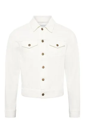 Bonded Edge Finish Weather Fit Barry Trucker in White Recycled Cotton Denim