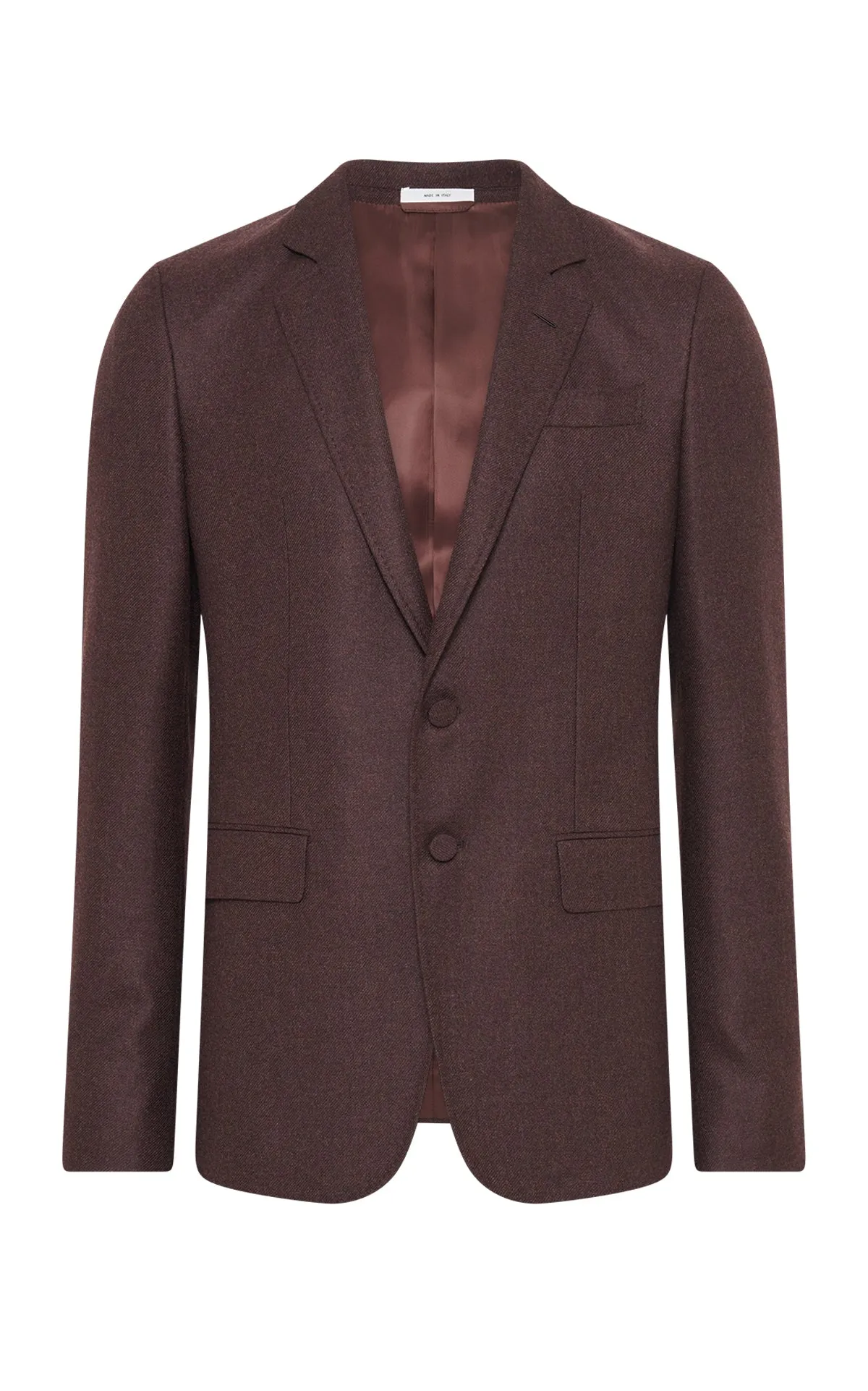 Flexible Fleece Lining Irving Jacket in Burnt Sienna Wool Cashmere Flannel