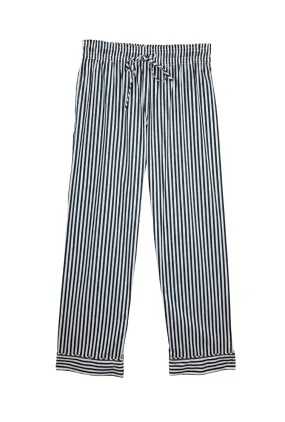 Wrinkle Free Fabric Everyday Pants - Black and White Stripe