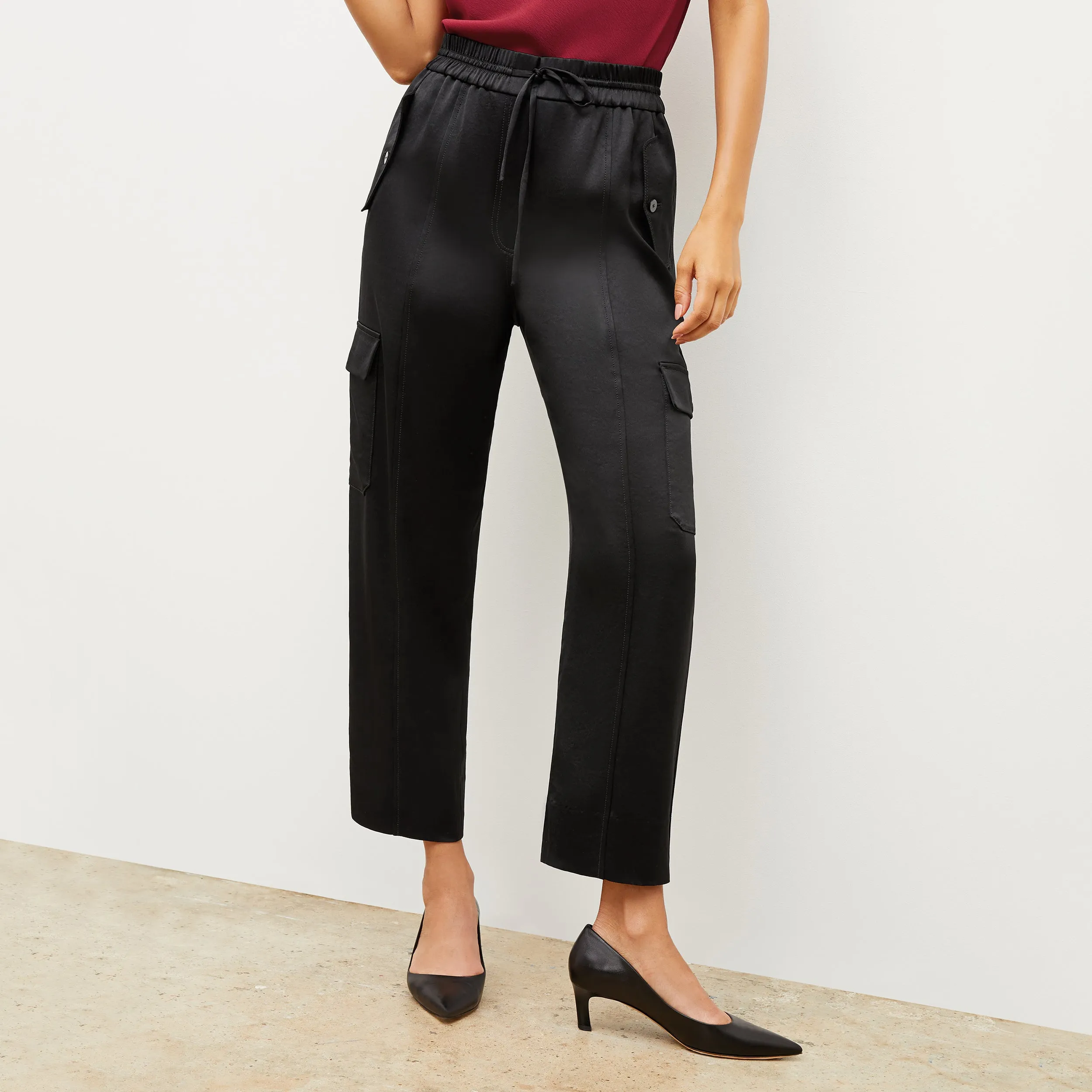 Giana Pant - Everyday Satin :: Black Warm Layer
