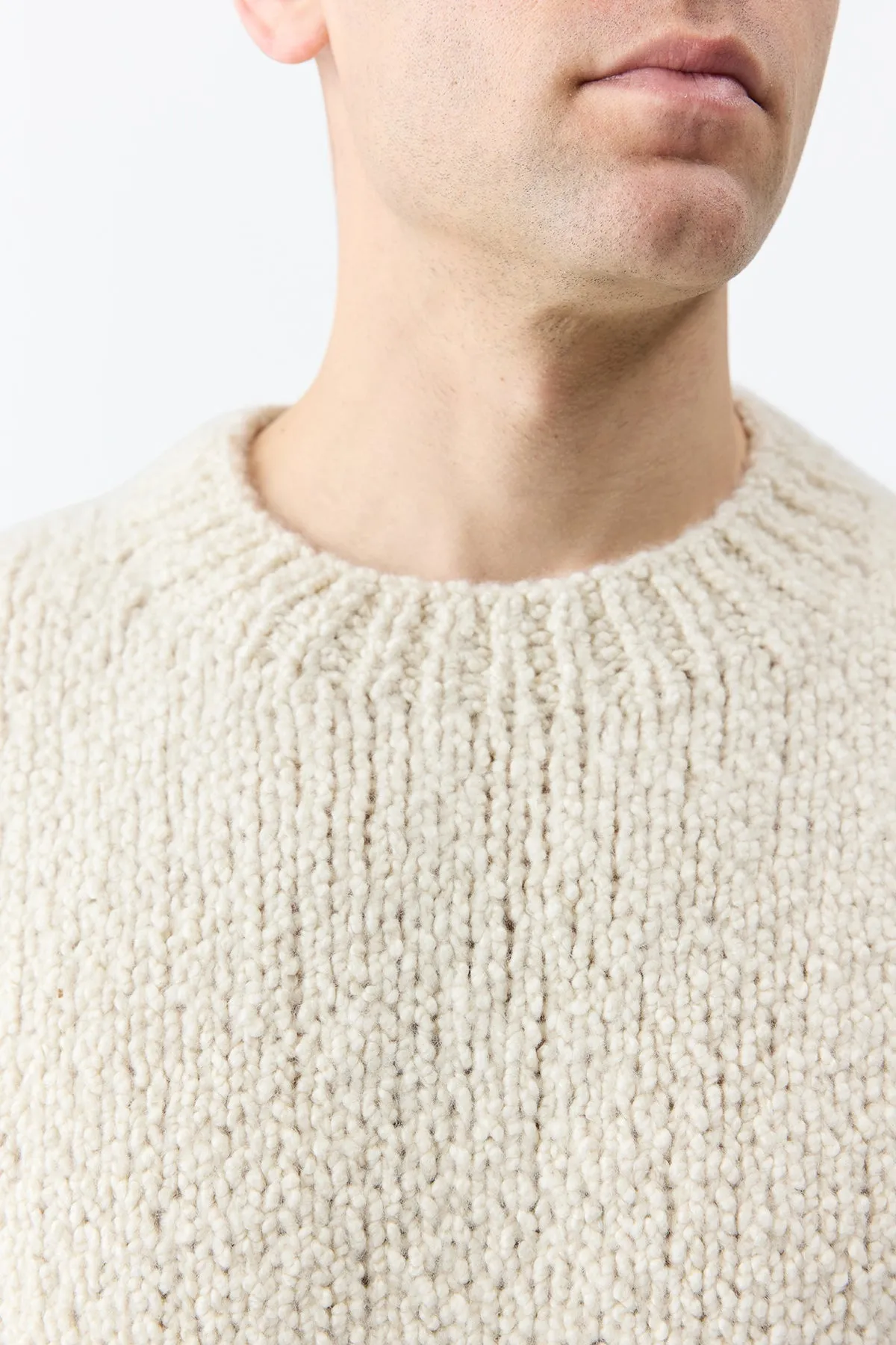 TemperatureRegulating Material Antiope Knit Sweater in Ivory Cashmere